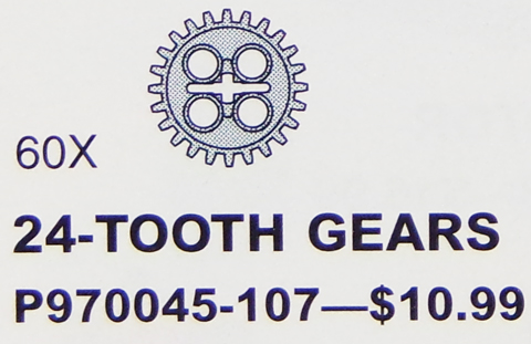 LEGO 970045 24 Tooth Gear (Pack of 60)