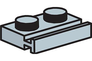 LEGO 970600 1 x 2 Plate with Slides (Pack of 100)
