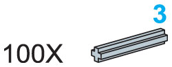 LEGO 970610 3-Stud Axles (Pack of 100)