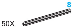 LEGO 970615 8-Stud Axles (Pack of 50)