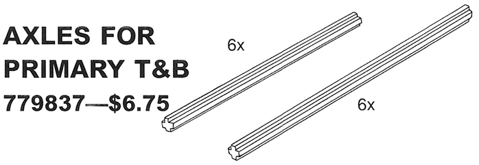 LEGO 9837 Axles for Primary Simple Machines (Axles For Primary T&B)