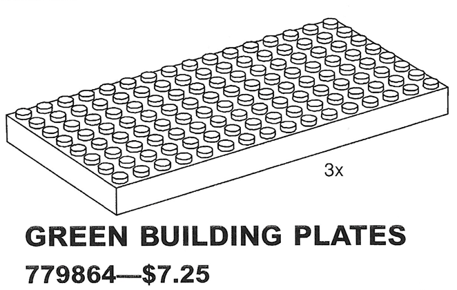 LEGO 9864 Building Plates, Green