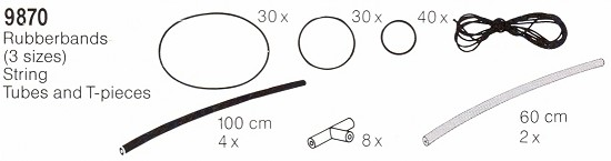 LEGO 9870 Pneumatic Rubber Bands and Pneumatic Tubing