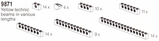 LEGO 9871 Beams, Yellow