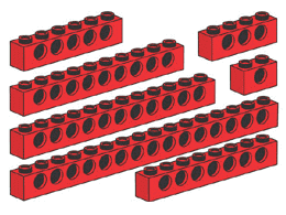 LEGO 9927 Beams with Holes, Red
