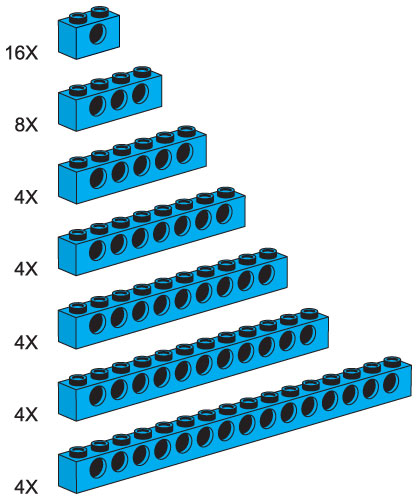 LEGO 9928 Beams with Holes, Blue