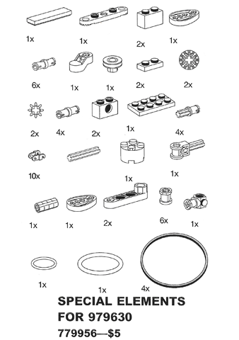 LEGO 9956 Special Elements for Non-Motorized Simple Machines (Special Elements For 979630)