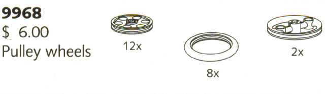 LEGO 9968 Pulleys and Tires (Pulley wheels)