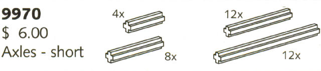 LEGO 9970 Short Cross Axles