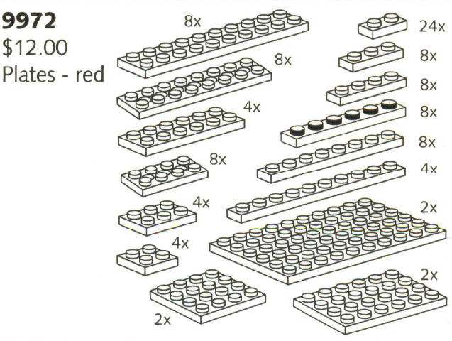 LEGO 9972 Plates, Red