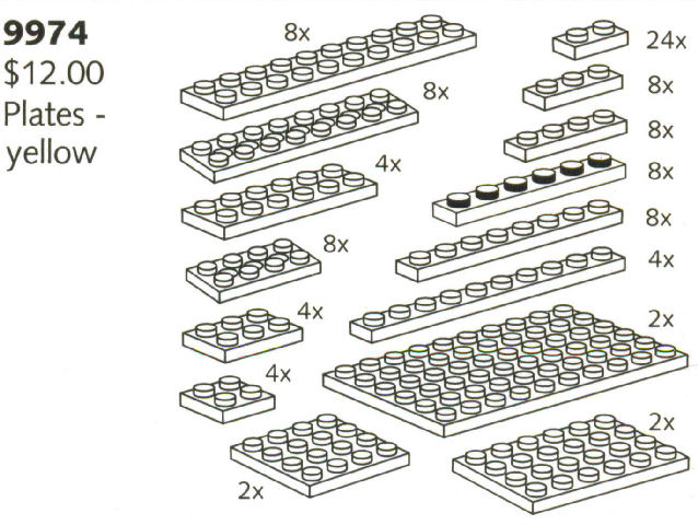 LEGO 9974 Plates, Yellow