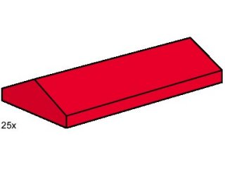 LEGO B005 2 x 4 Ridge Roof Tile Low Sloped Red