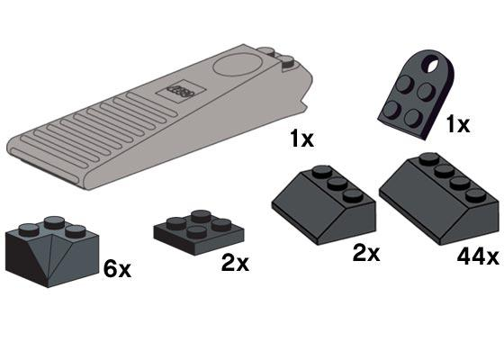 LEGO BAG6 Gray Brick Separator with Black Frame Pieces
