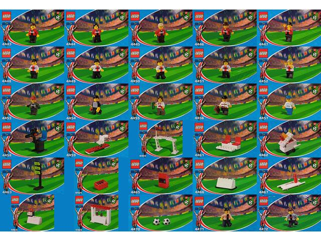 LEGO cokesoccer Japanese Coca-Cola Soccer collection, sets 4443 thru 4472