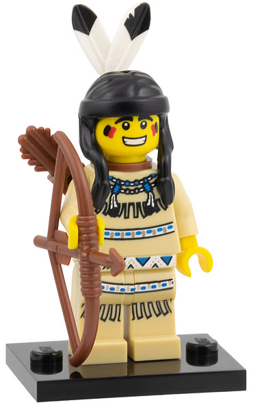 LEGO col01 Tribal Hunter, Series 1 (Complete Set with Stand and Accessories)