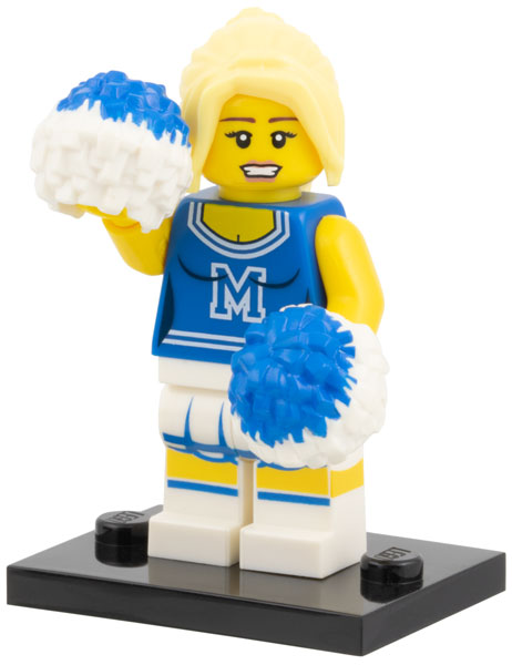 LEGO col01-2 Cheerleader, Series 1 (Complete Set with Stand and Accessories)