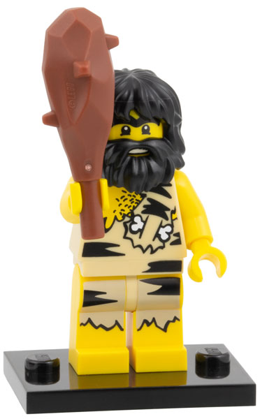 LEGO col01-3 Caveman, Series 1 (Complete Set with Stand and Accessories)