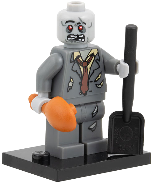 LEGO col01-5 Zombie, Series 1 (Complete Set with Stand and Accessories)