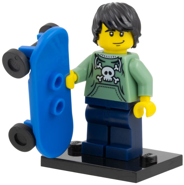 LEGO col01-6 Skater, Series 1 (Complete Set with Stand and Accessories)