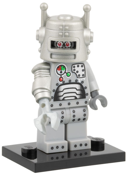 LEGO col01-7 Robot, Series 1 (Complete Set with Stand and Accessories)