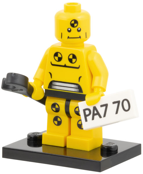 LEGO col01-8 Demolition Dummy, Series 1 (Complete Set with Stand and Accessories)