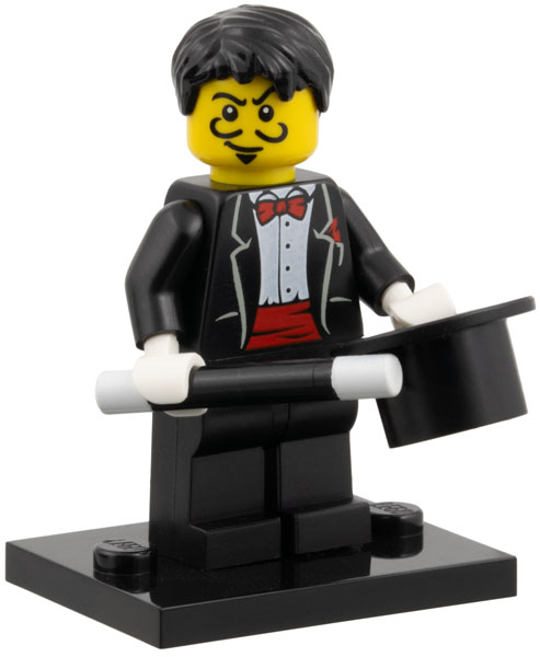 LEGO col01-9 Magician, Series 1 (Complete Set with Stand and Accessories)