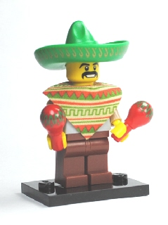 LEGO col02 Mariachi / Maraca Man, Series 2 (Complete Set with Stand and Accessories)