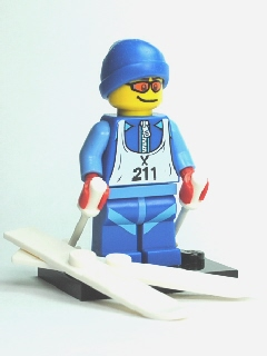LEGO col02-12 Skier, Series 2 (Complete Set with Stand and Accessories)