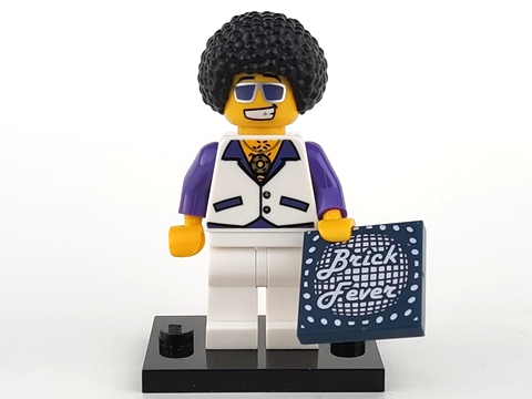 LEGO col02-13 Disco Dude, Series 2 (Complete Set with Stand and Accessories)