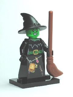 LEGO col02-4 Witch, Series 2 (Complete Set with Stand and Accessories)