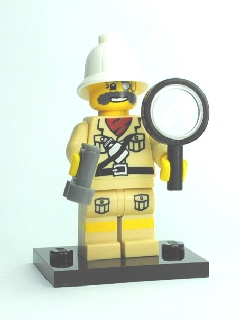 LEGO col02-7 Explorer, Series 2 (Complete Set with Stand and Accessories)