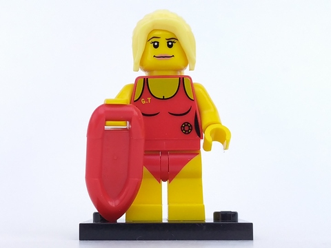 LEGO col02-8 Lifeguard, Series 2 (Complete Set with Stand and Accessories)