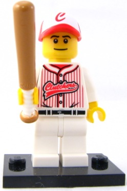 LEGO col03-16 Baseball Player, Series 3 (Complete Set with Stand and Accessories)