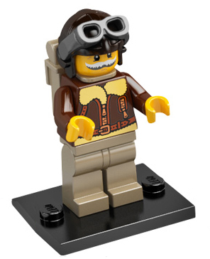 LEGO col03-2 Pilot, Series 3 (Complete Set with Stand and Accessories)