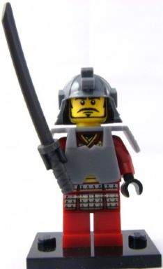 LEGO col03-4 Samurai Warrior, Series 3 (Complete Set with Stand and Accessories)