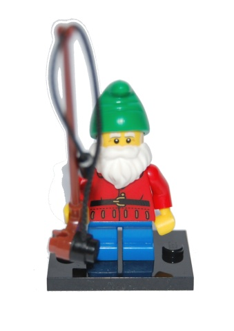 LEGO col04 Lawn Gnome, Series 4 (Complete Set with Stand and Accessories)