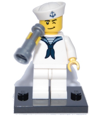 LEGO col04-10 Sailor, Series 4 (Complete Set with Stand and Accessories)