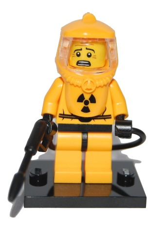 LEGO col04-13 Hazmat Guy, Series 4 (Complete Set with Stand and Accessories)