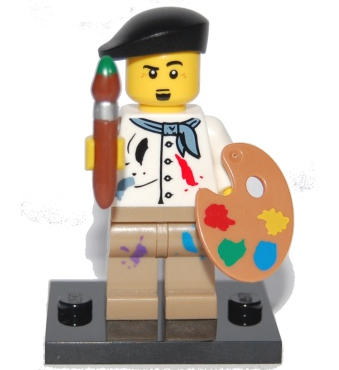 LEGO col04-14 Artist, Series 4 (Complete Set with Stand and Accessories)