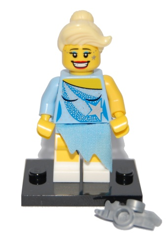 LEGO col04-15 Ice Skater, Series 4 (Complete Set with Stand and Accessories)