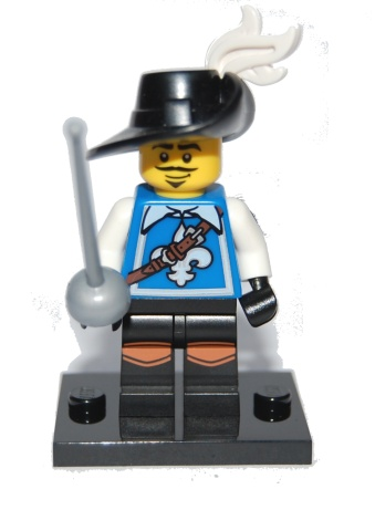 LEGO col04-3 Musketeer, Series 4 (Complete Set with Stand and Accessories)