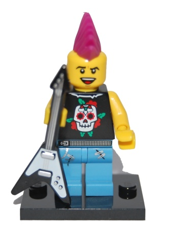 LEGO col04-4 Punk Rocker, Series 4 (Complete Set with Stand and Accessories)