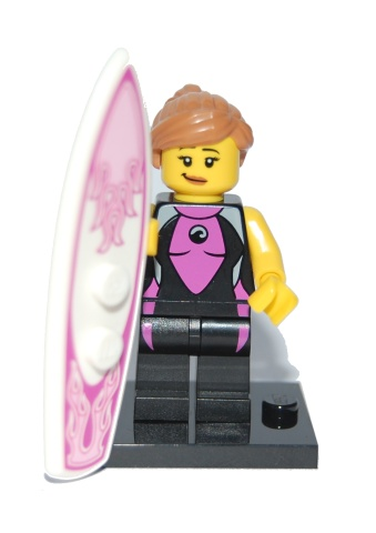 LEGO col04-5 Surfer Girl, Series 4 (Complete Set with Stand and Accessories)