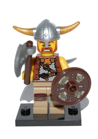 LEGO col04-6 Viking, Series 4 (Complete Set with Stand and Accessories)