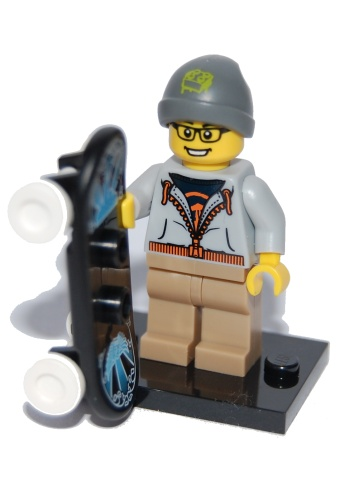 LEGO col04-9 Street Skater, Series 4 (Complete Set with Stand and Accessories)