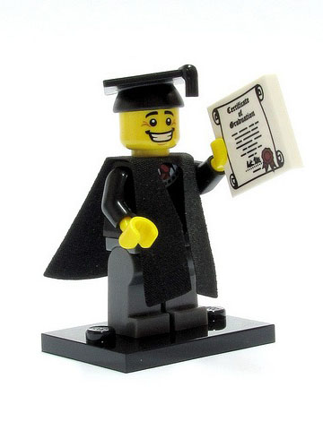 LEGO col05 Graduate, Series 5 (Complete Set with Stand and Accessories)
