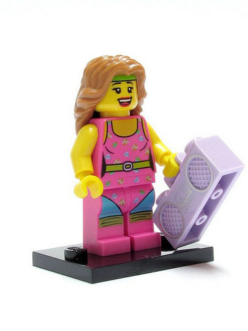 LEGO col05-10 Fitness Instructor, Series 5 (Complete Set with Stand and Accessories)