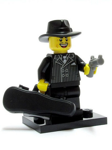 LEGO col05-15 Gangster, Series 5 (Complete Set with Stand and Accessories)