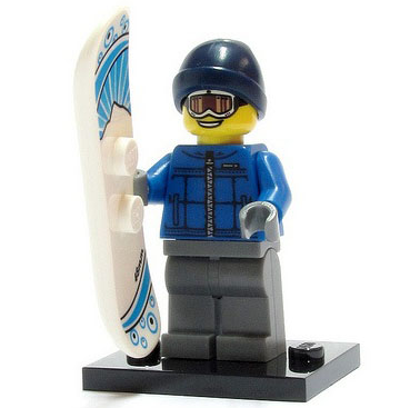 LEGO col05-16 Snowboarder Guy, Series 5 (Complete Set with Stand and Accessories)