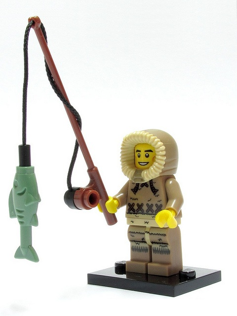 LEGO col05-4 Ice Fisherman, Series 5 (Complete Set with Stand and Accessories)